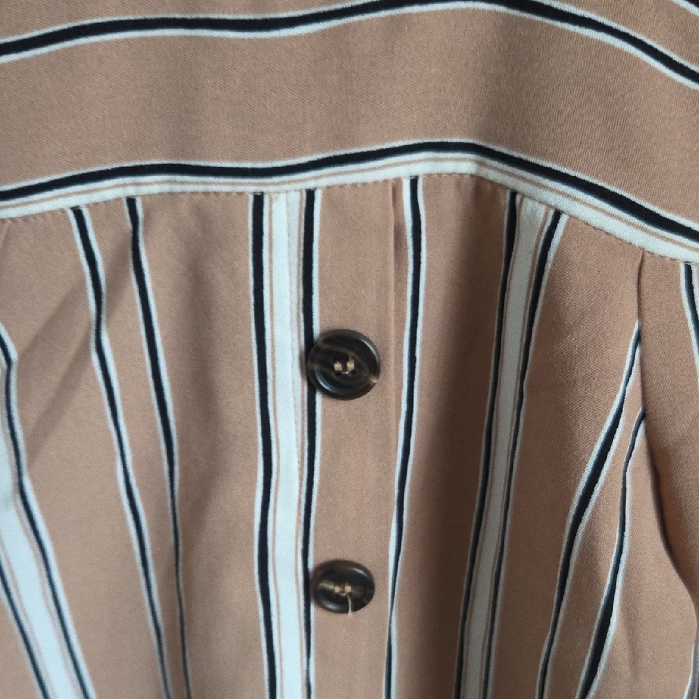 Striped Tan Dress - Picture 4 of 11
